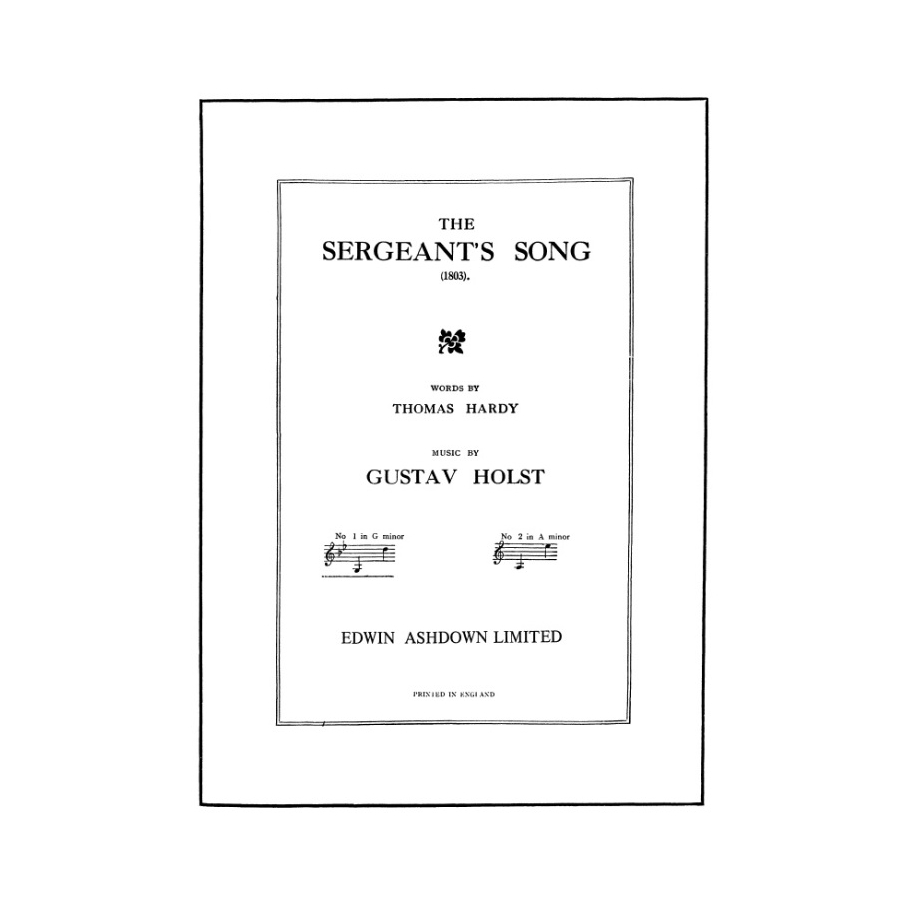 Holst, Gustav - The Sergeant's Song Op.15 No.3