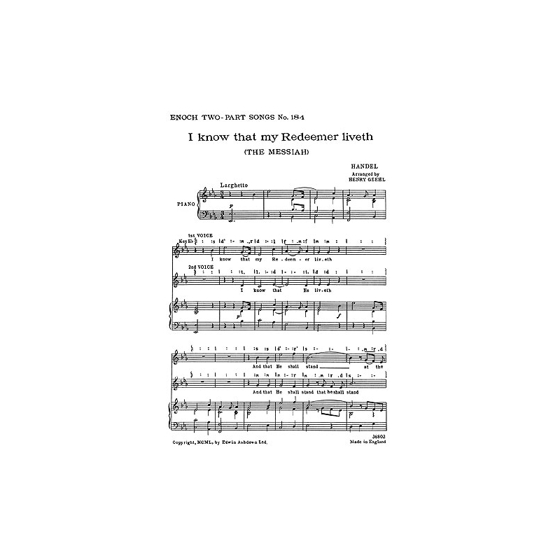 Händel, Georg Friedrich - I Know That My Redeemer Liveth
