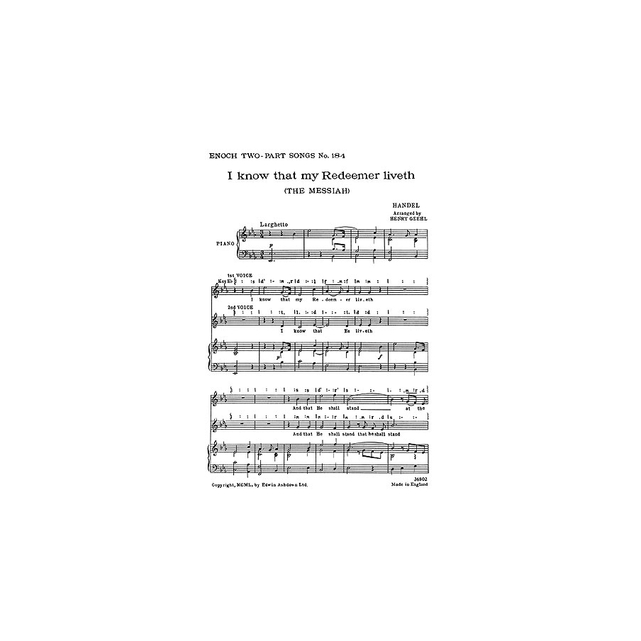 Händel, Georg Friedrich - I Know That My Redeemer Liveth