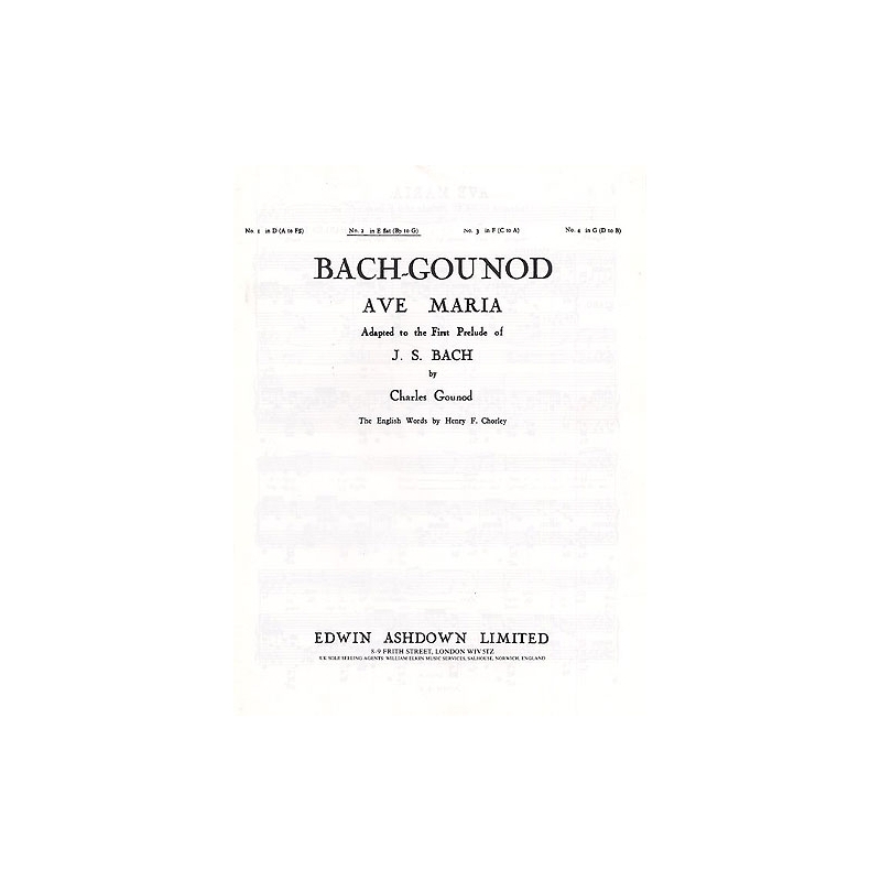Bach, J.S - Ave Maria In E Flat Major