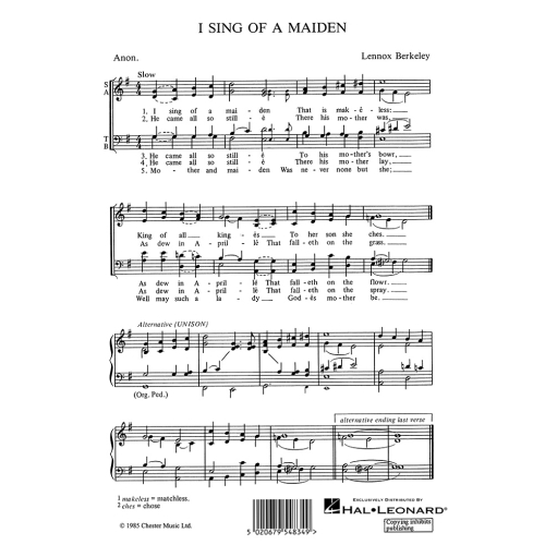 Berkeley, Lennox - I Sing...