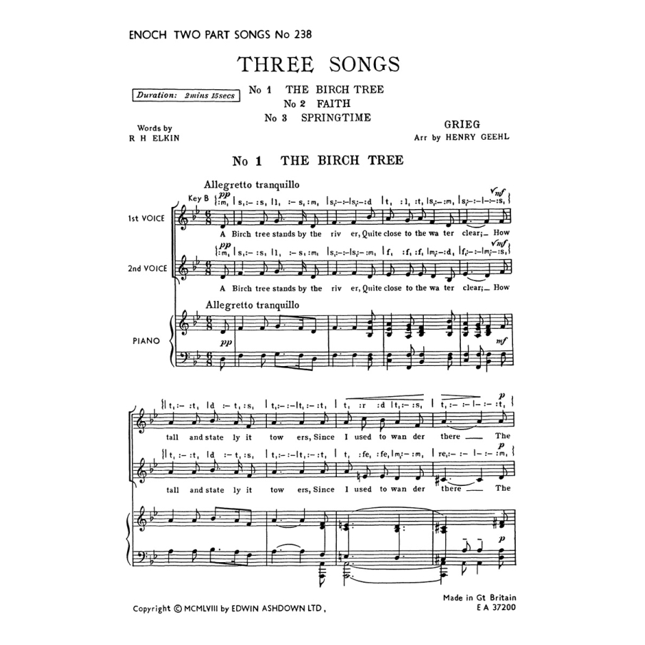 Grieg, Edvard - Three Songs