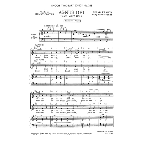 Franck, César - Agnus Dei