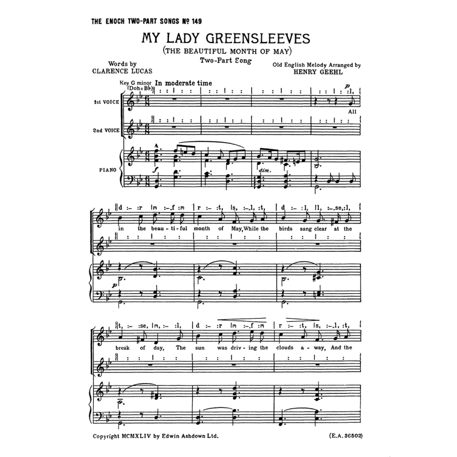 Geehl, Henry - My Lady Greensleeves