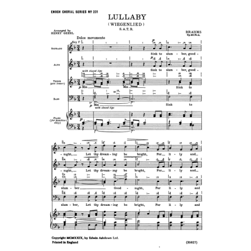 Brahms, Johannes - Lullaby