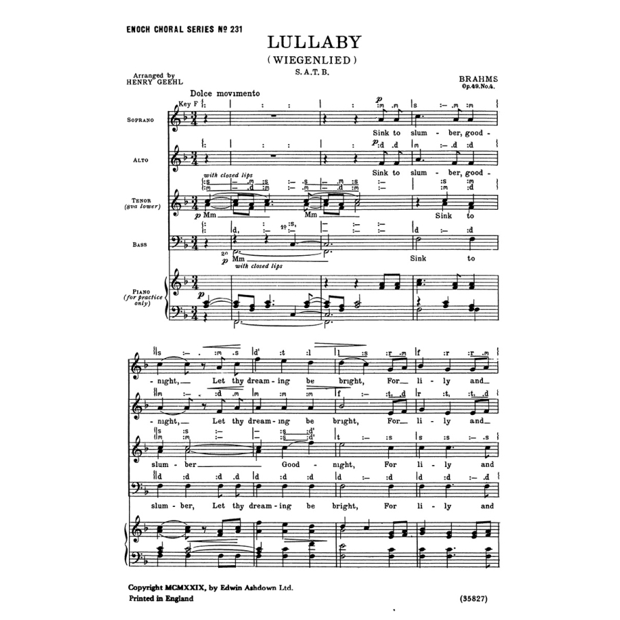 Brahms, Johannes - Lullaby