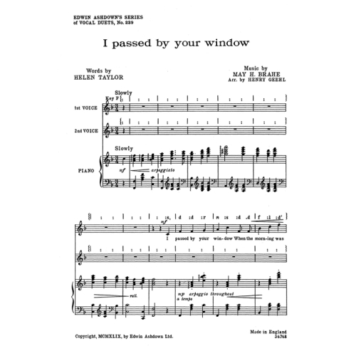 Brahe, May H. - I Passed By...
