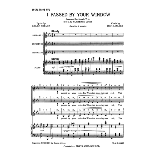 Brahe, May H. - I Passed By...