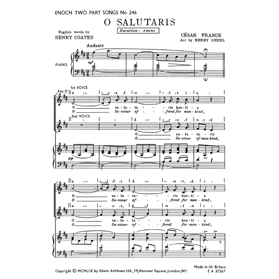 Franck, César - O Salutaris Hostia