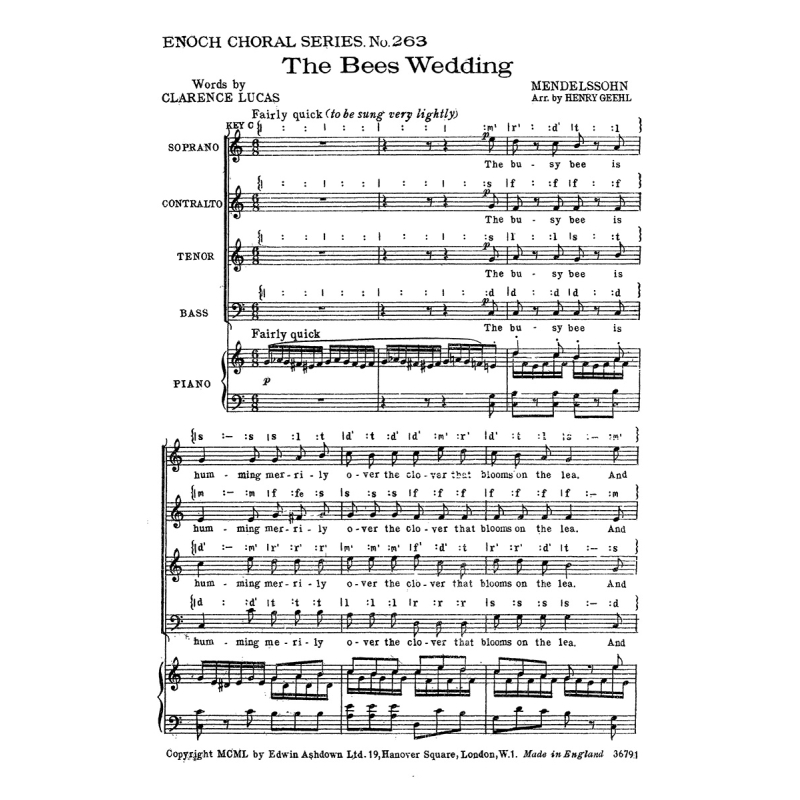 Bartholdy, Felix Mendelssohn - The Bees Wedding