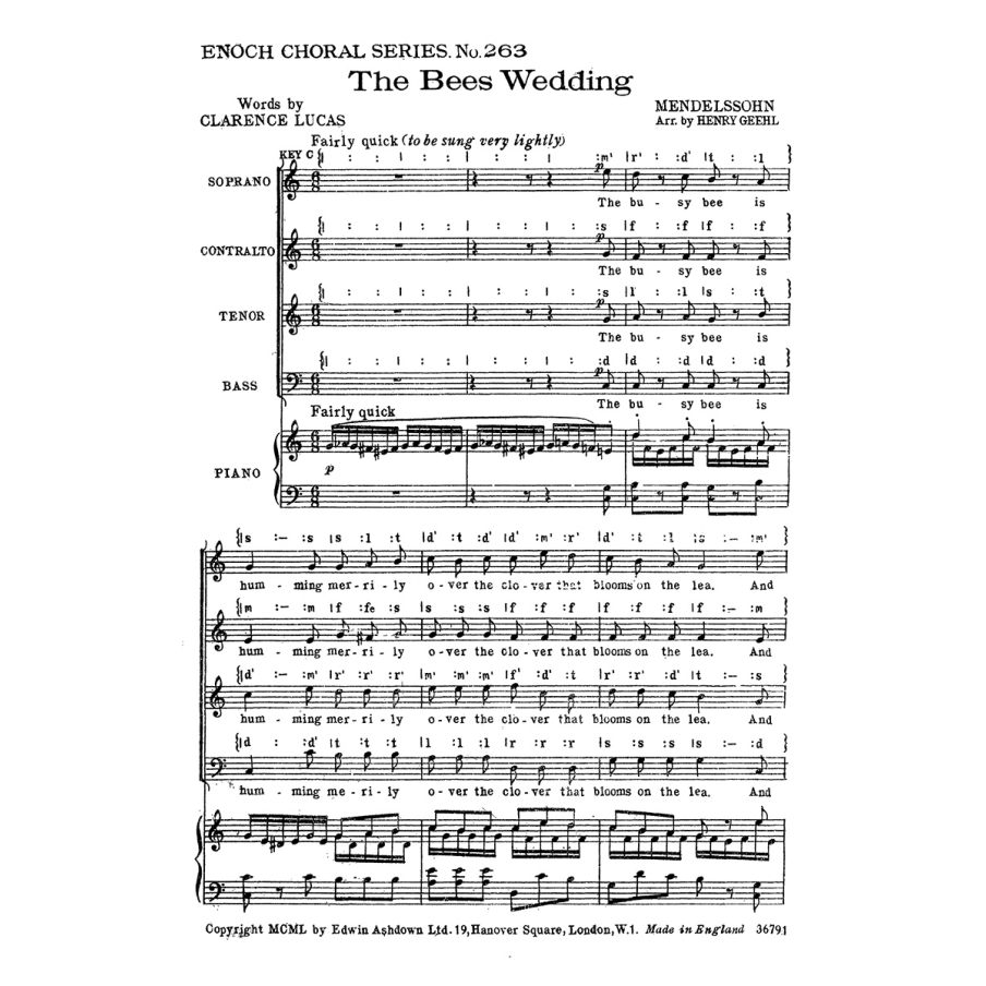Bartholdy, Felix Mendelssohn - The Bees Wedding