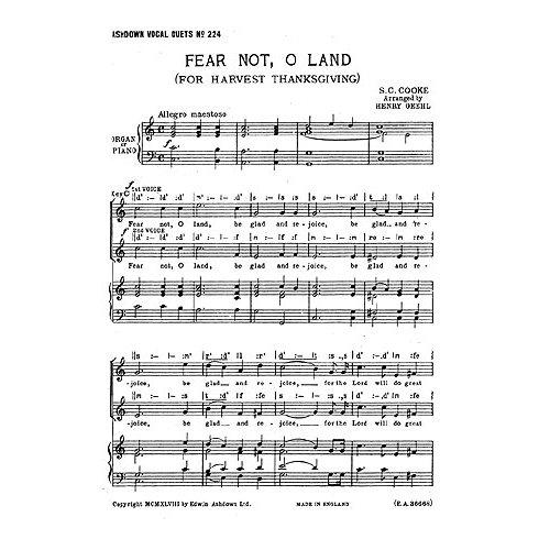 Cooke, S.C. - Fear Not, O Land
