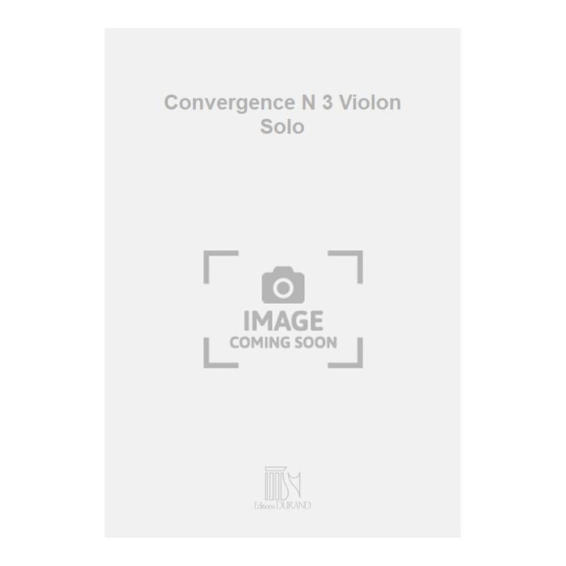 Taïra, Yoshihisa - Convergence N 3 Violon Solo