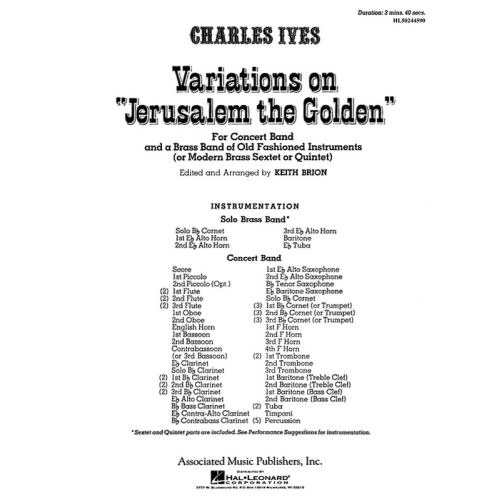 Variations on Jerusalem the...