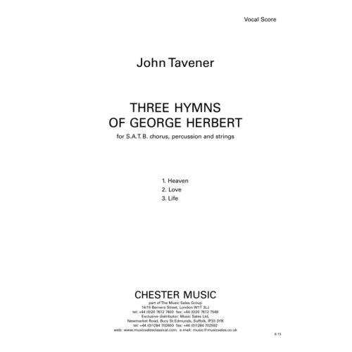 Tavener, John - Three Hymns...