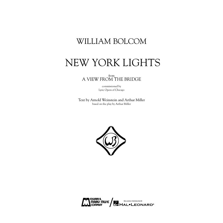 William Bolcom - New York Lights