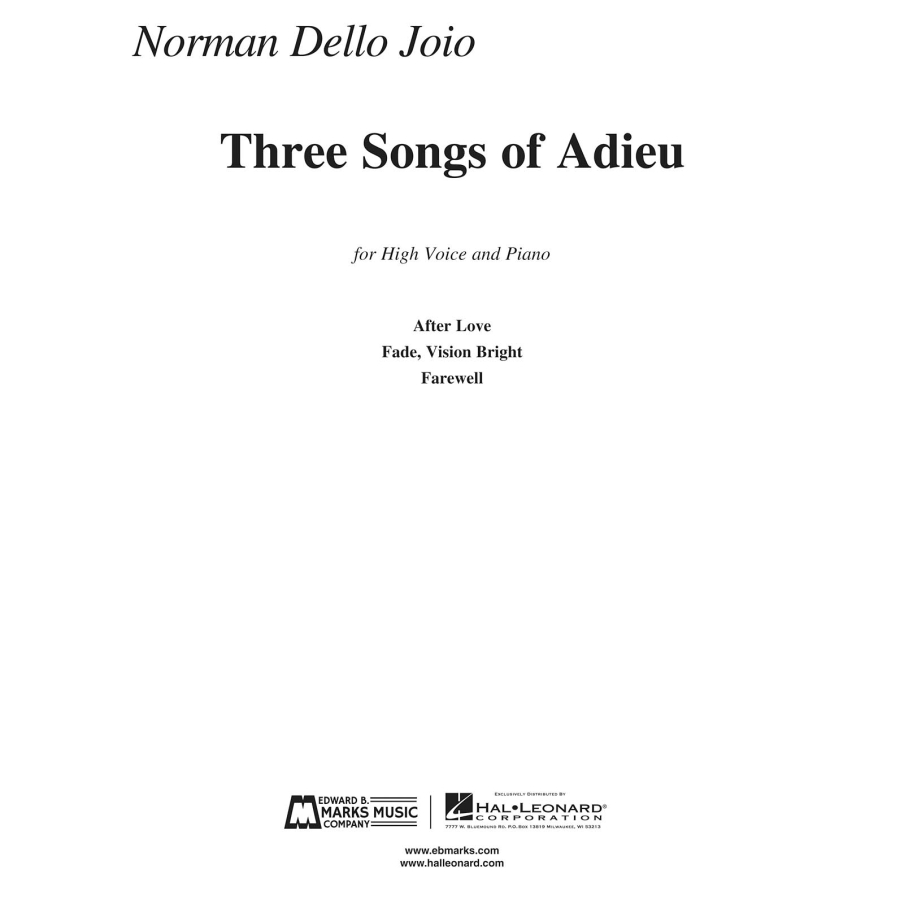 Three Songs of Adieu - Norman Dello Joio
