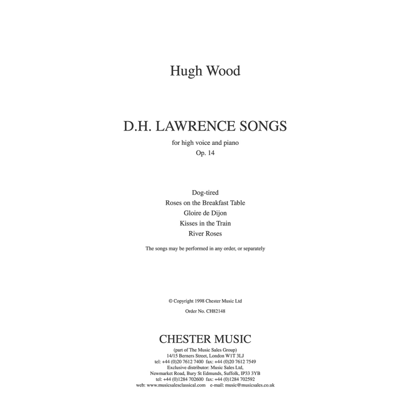 Wood, Hugh - D.H. Lawrence Songs Op.14