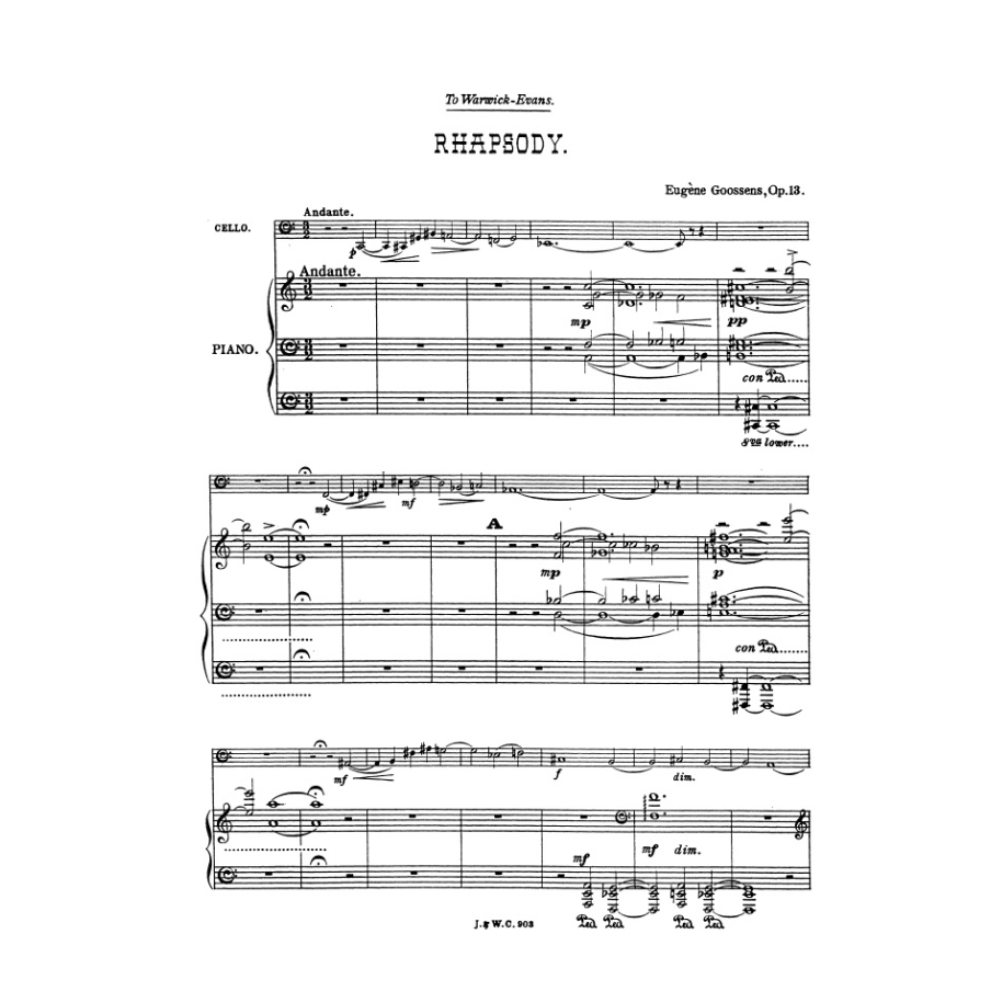 Goossens, Eugene - Rhapsodie Op.13