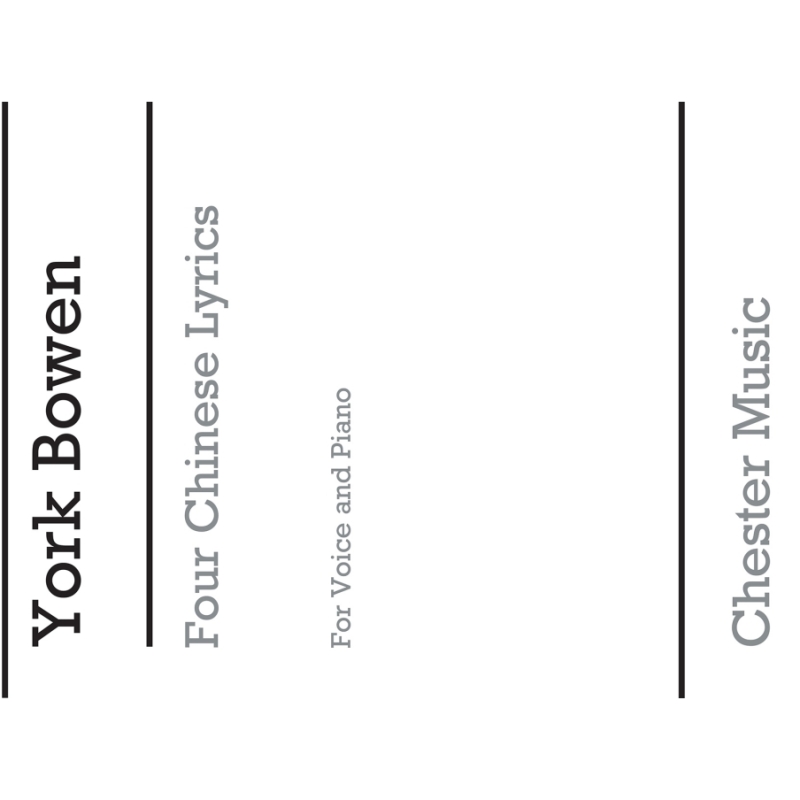 Bowen, York - Four Chinese Lyrics