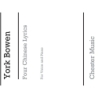 Bowen, York - Four Chinese Lyrics