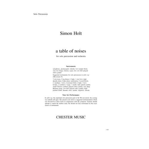 Holt, Simon - A Table Of...
