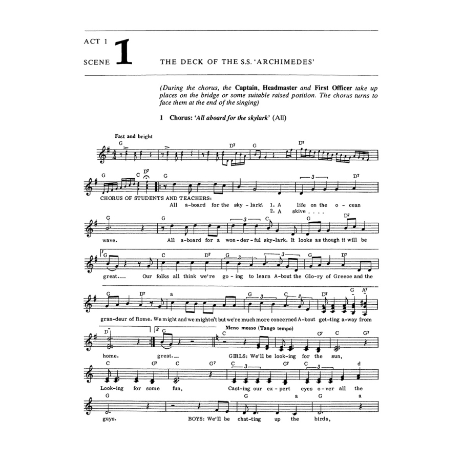 Brace, Geoffrey - All Aboard Libretto/Melody Part