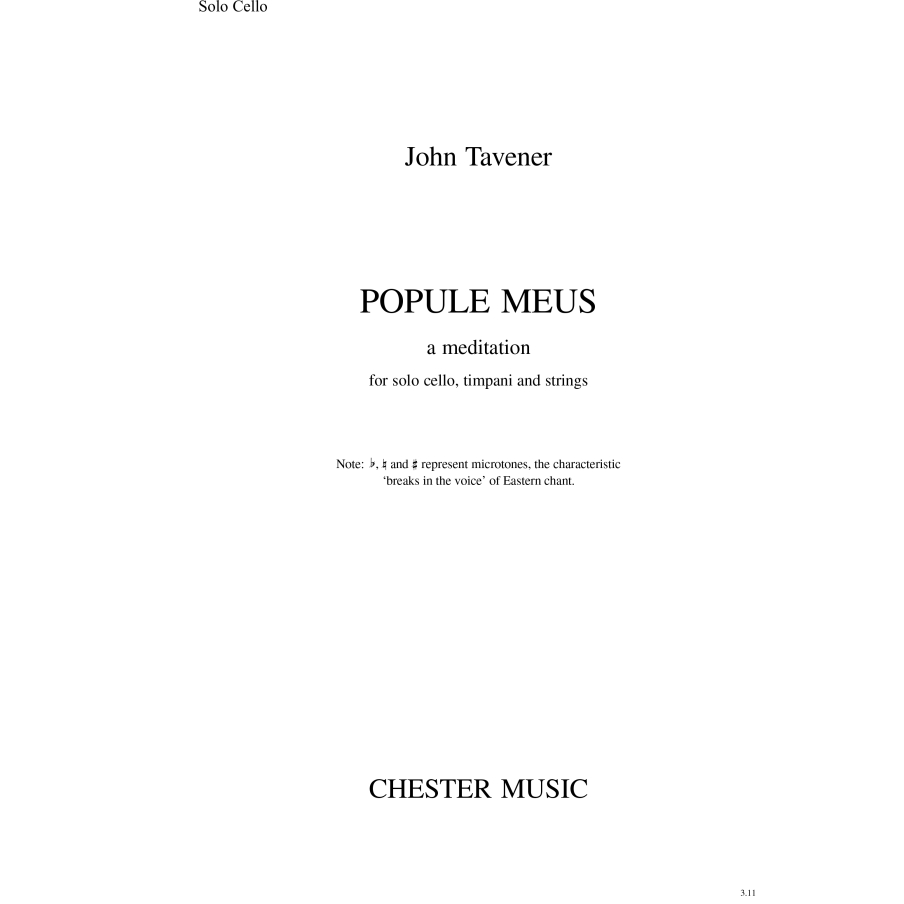 Tavener, John - Popule Meus - a Meditation (Solo Part)