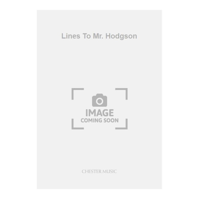 Wood, Hugh - Lines To Mr. Hodgson