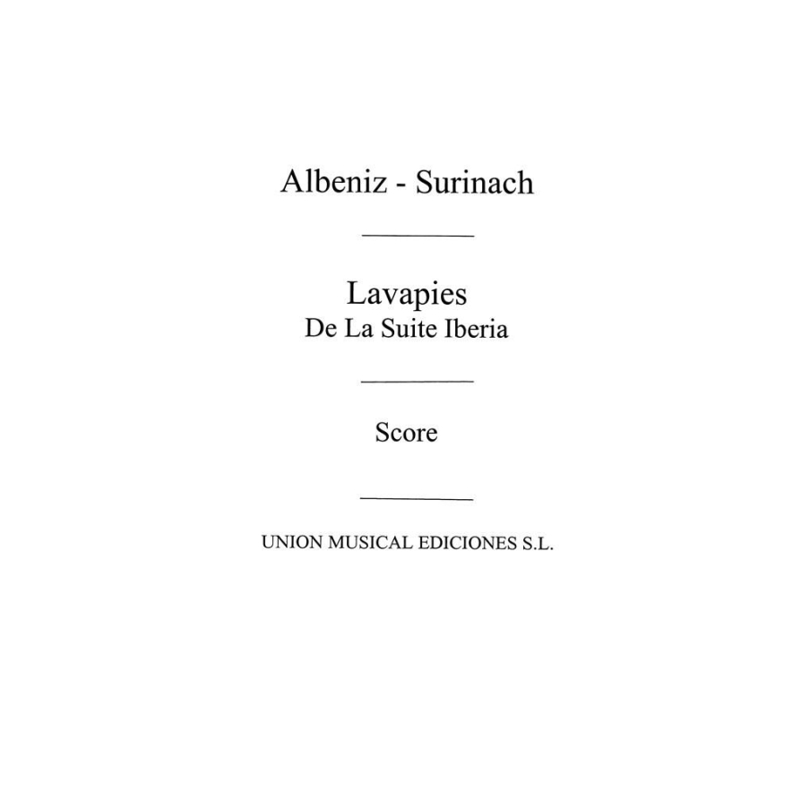 Albéniz, Isaac - Lavapies From Iberia (Surinach)