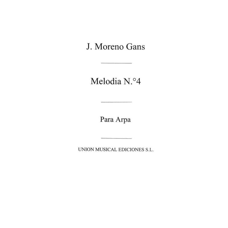 Moreno Gans: Melodia No.4 for Harp