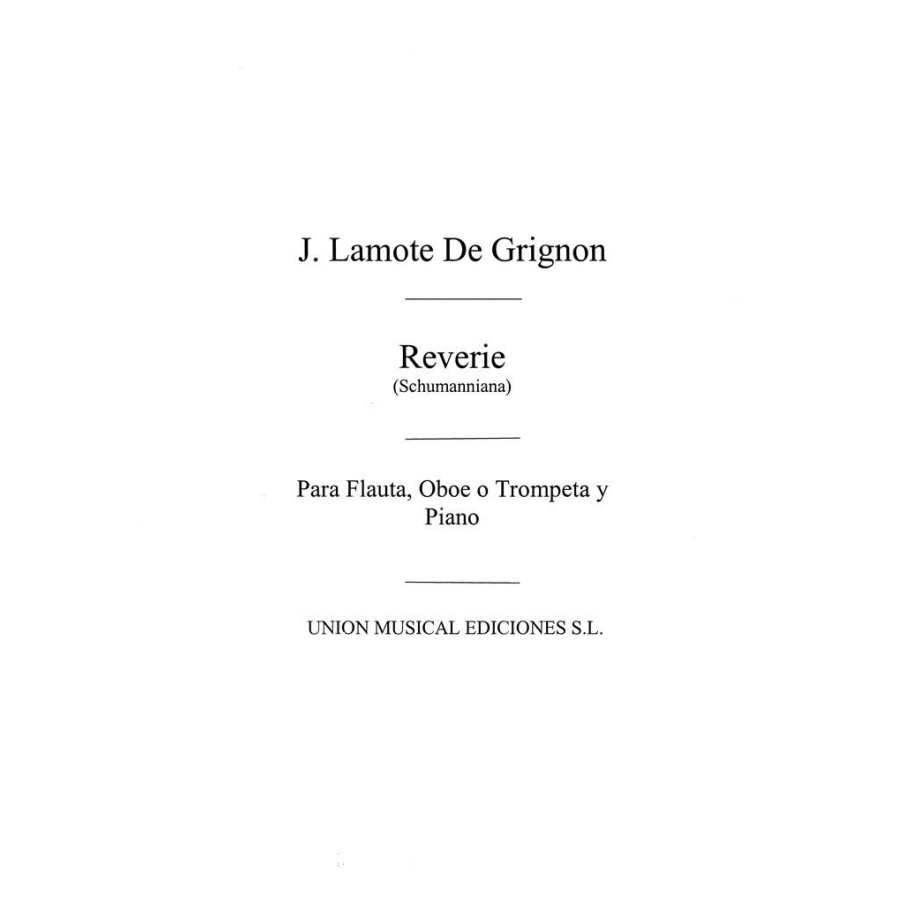 Lamote De Grignon: Reverie (Amaz) for Flute and Piano