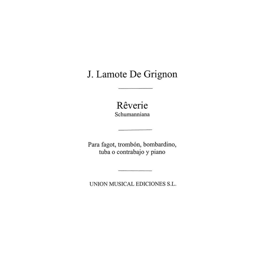 Lamote De Grignon: Reverie (Amaz) for Bassoon and Piano