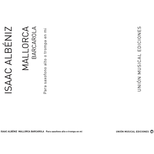Albeniz: Mallorca Barcarola (Bayer) for Alto Saxophone and Piano