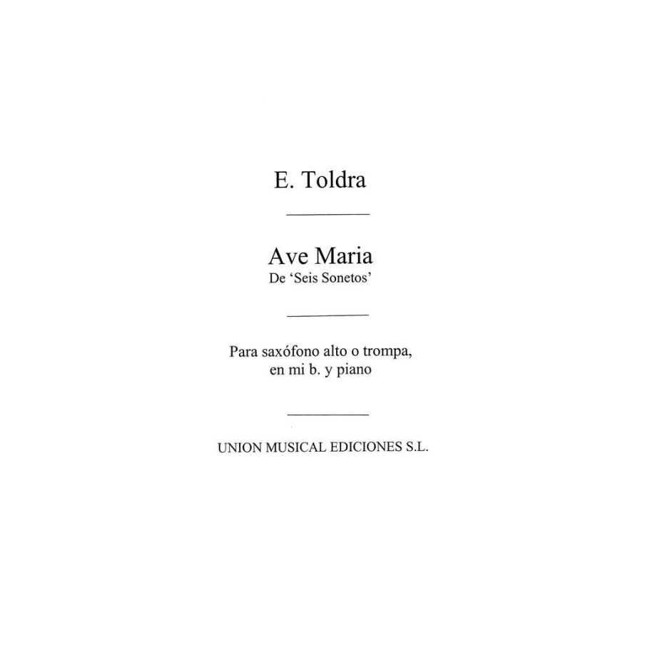 Toldra: Ave Maria (Bayer) for Alto Saxophone