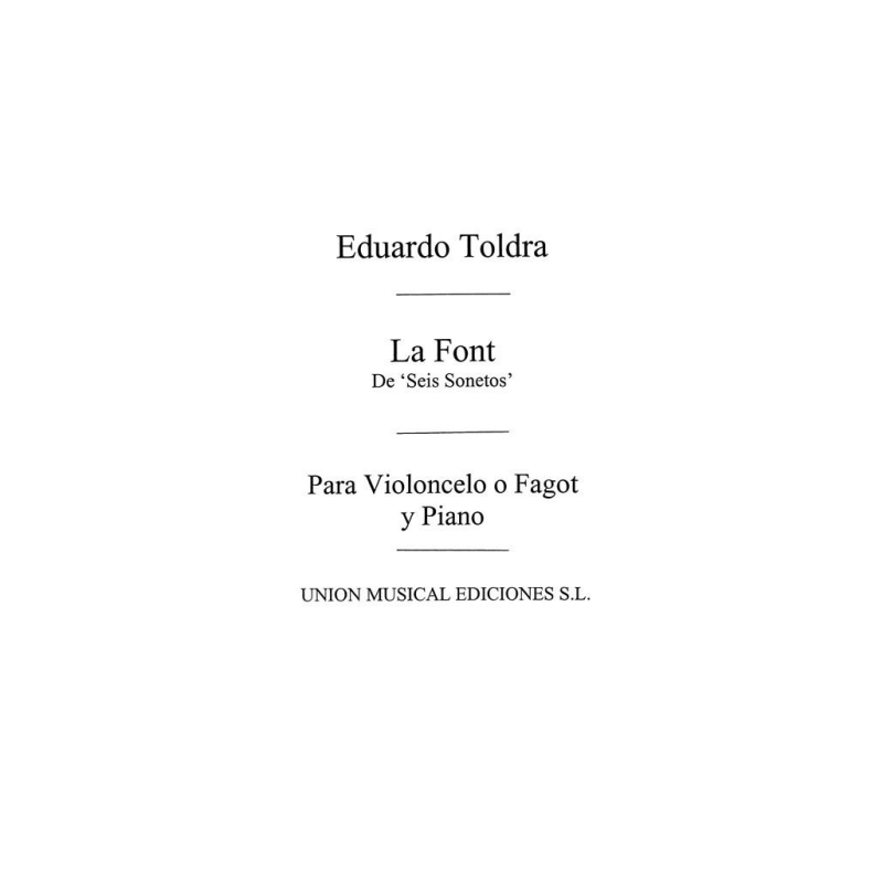 Toldra: La Font (Amaz) for Cello and Piano