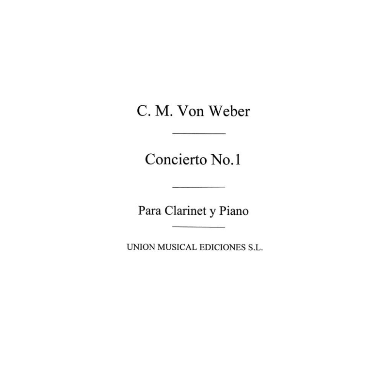 Carl Maria Von Weber: Clarinet Concerto No.1 (Alto Saxophone/Piano)