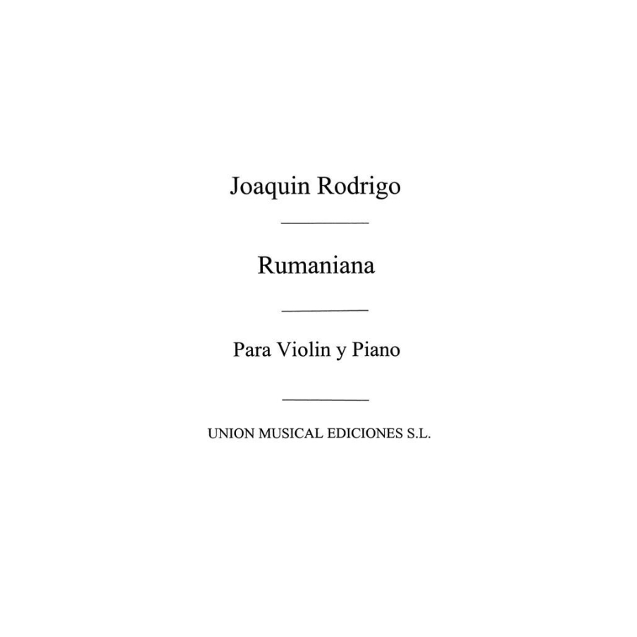 Rodrigo: Rumaniana Para Violin Y Piano
