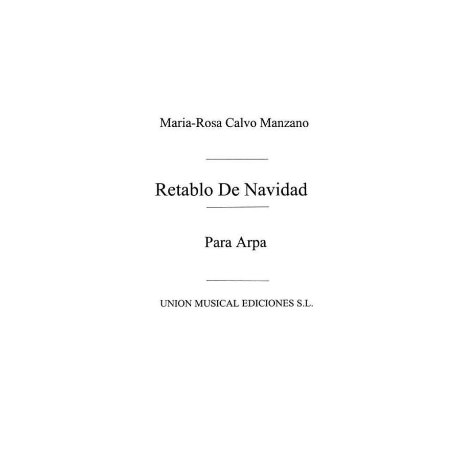 Calvo Manzano: Retablo De Navidad for Harp
