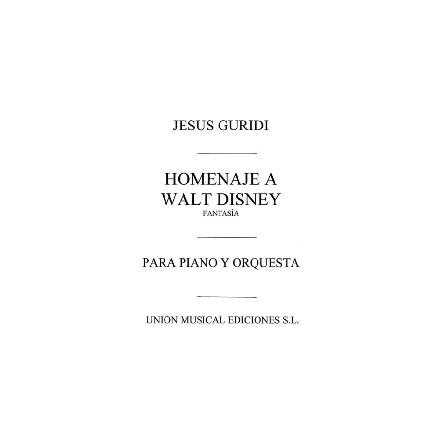 Guridi Homeaje De Walt Disney Two Pianos