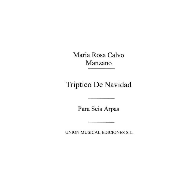 Calvo Manzano: Triptico De Navidad Para Arpa