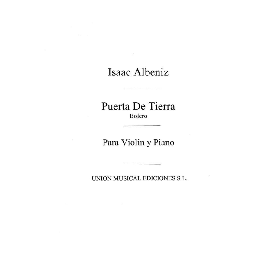 Albeniz: Puerta De Tierra Bolero for Violin and Piano