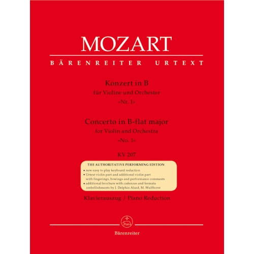 Mozart W.A. - Concerto for Violin No.1 in B-flat (K.207) (Urtext).