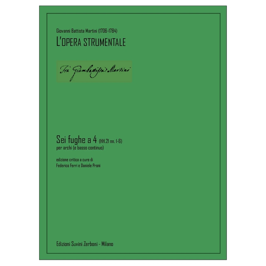 Martini, Giovanni Battista - Sei fughe a 4 (HH.21 nn. 1-6)