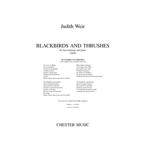 Weir, Judith - Blackbirds...