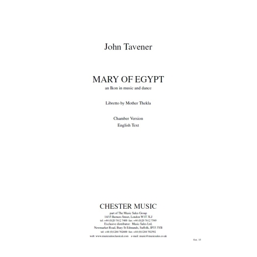 Tavener, John - Mary Of Egypt
