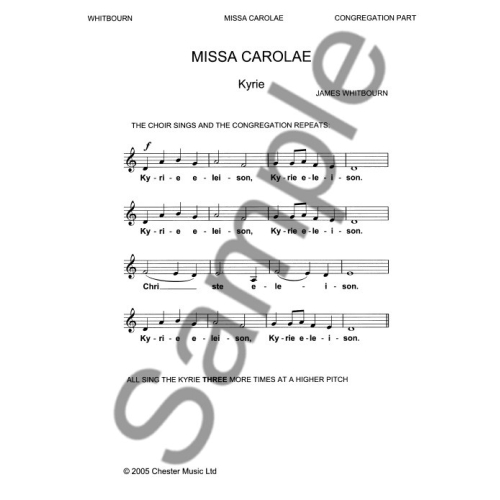 Whitbourn, James - Missa Carolae (Congregation Part) Pack Of 50