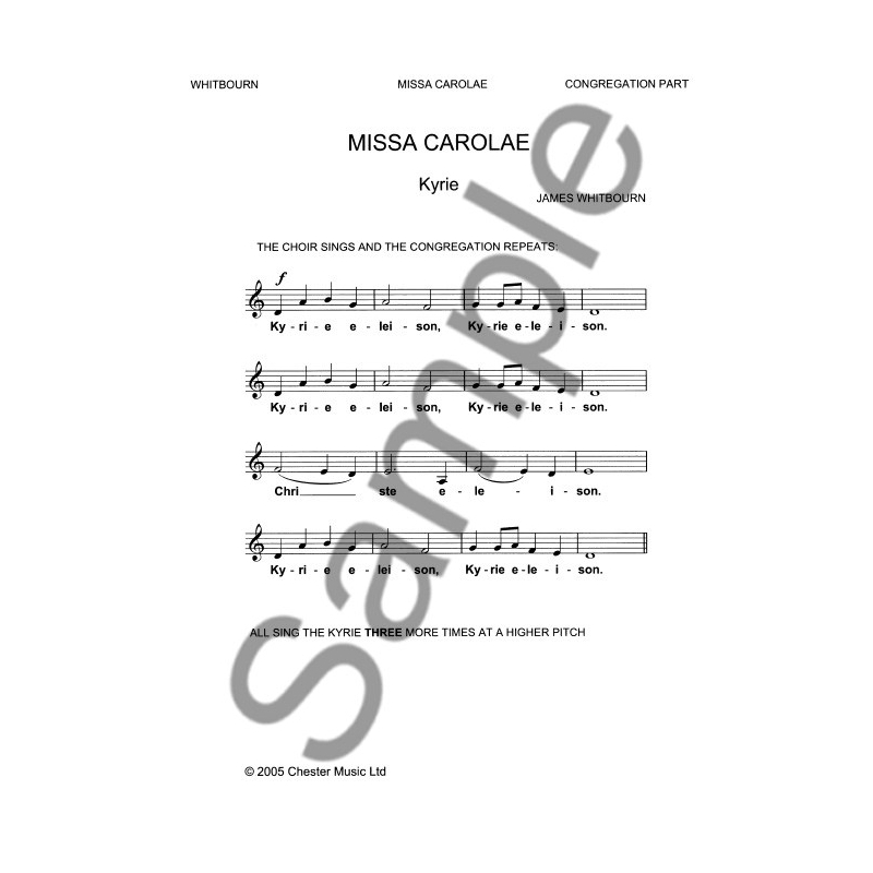 Whitbourn, James - Missa Carolae (Congregation Part) Pack Of 50