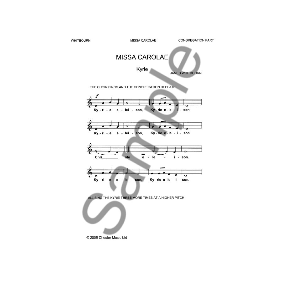 Whitbourn, James - Missa Carolae (Congregation Part) Pack Of 50