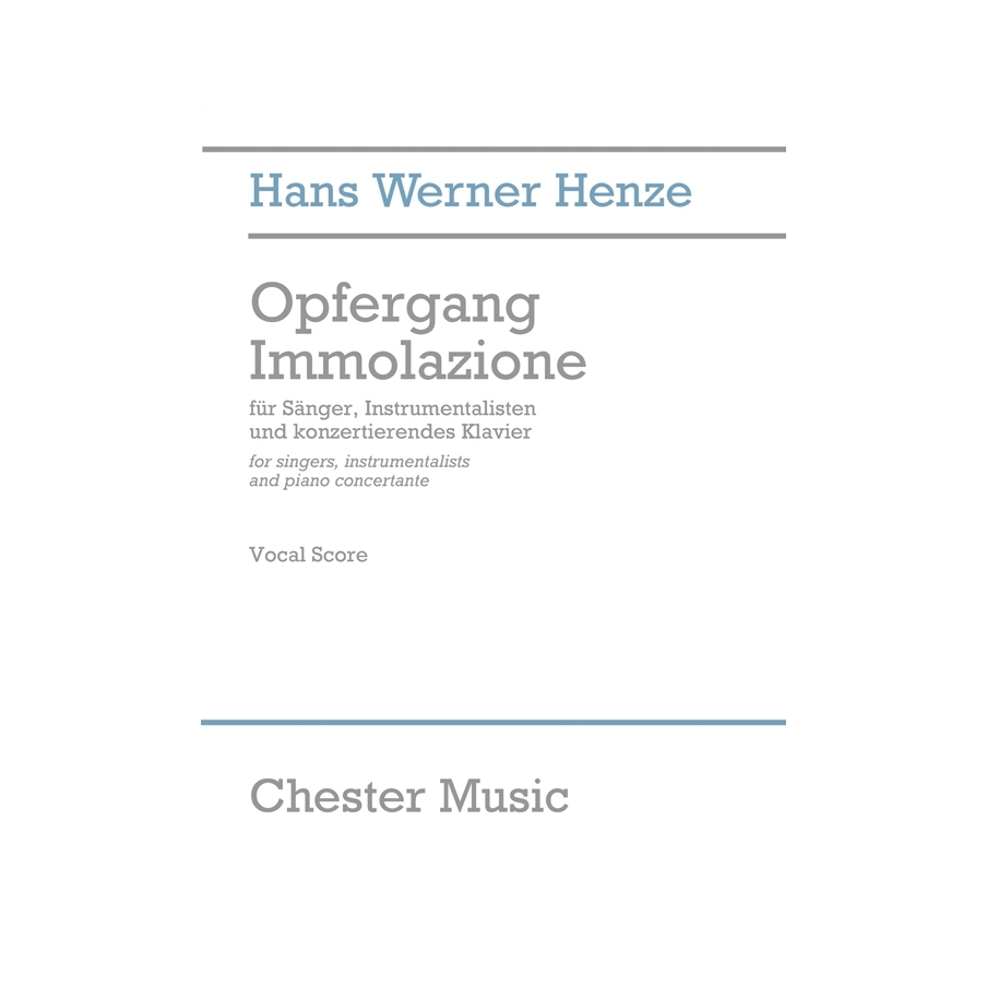 Henze, Hans Werner - Opfergang Immolazione